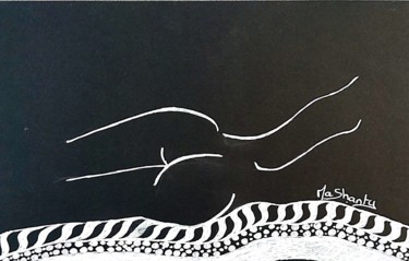 Dessin intitulée "Douces courbes" par Mashanty, Œuvre d'art originale, Acrylique