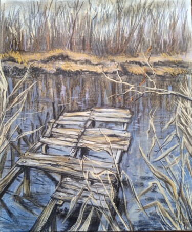 Рисунок под названием "река" - Мария Ткаченко, Подлинное произведение искусства, Пастель