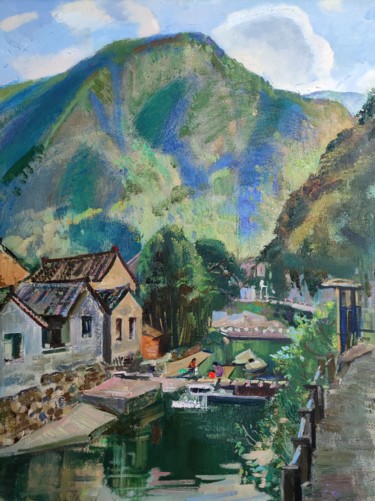 Pittura intitolato "Mountain China" da Egorova Maria, Opera d'arte originale, Olio