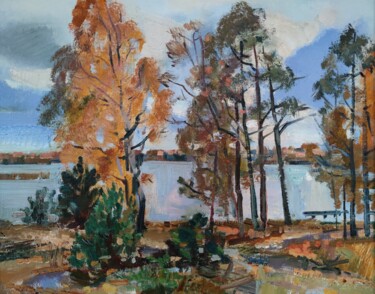 Картина под названием "Autumn in Sestroret…" - Egorova Maria, Подлинное произведение искусства, Масло