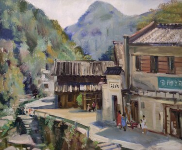 Картина под названием "Chinese village" - Egorova Maria, Подлинное произведение искусства, Масло