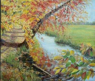 Painting titled "Осень" by Mashurova, Original Artwork, Oil