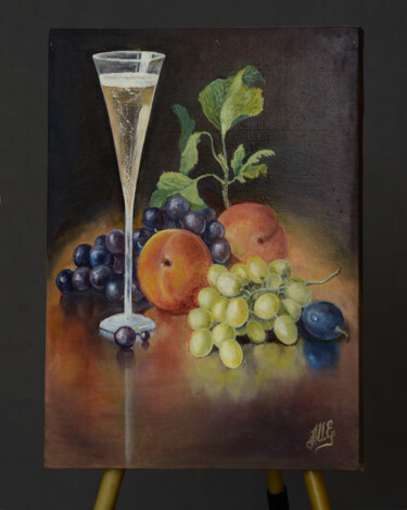 Peinture intitulée "Натюрморт с фруктами" par Mashurova, Œuvre d'art originale, Huile Monté sur Châssis en bois