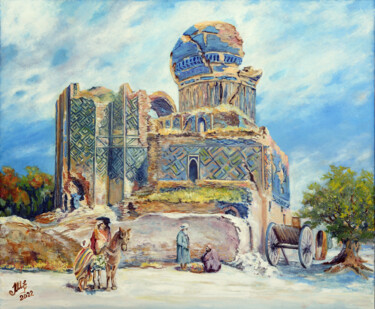 Картина под названием "Древний Самарканд" - Mashurova, Подлинное произведение искусства, Масло Установлен на Деревянная рама…