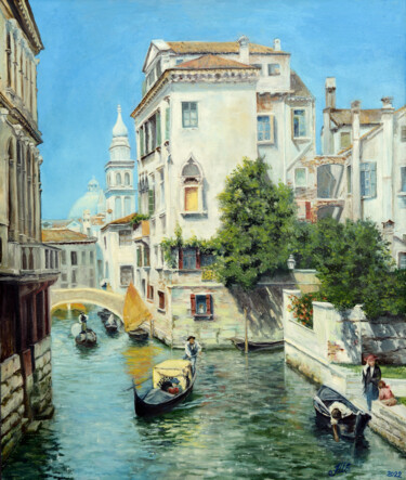 Peinture intitulée "Италия. Гранд канал" par Mashurova, Œuvre d'art originale, Huile Monté sur Châssis en bois