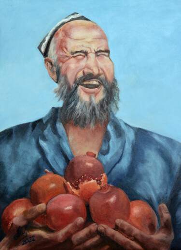 Painting titled "Урожай" by Mashurova, Original Artwork, Oil Mounted on Wood Stretcher frame