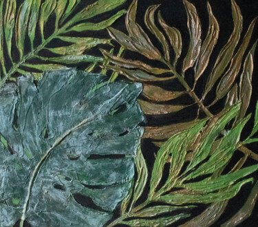Картина под названием "Листья" - Mashurova, Подлинное произведение искусства, Акрил Установлен на Деревянная рама для носилок