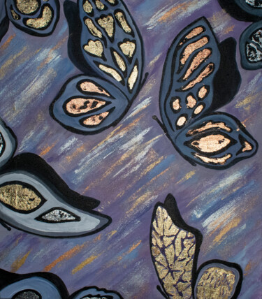 Картина под названием "Бабочки" - Mashurova, Подлинное произведение искусства, Акрил Установлен на Деревянная рама для носил…