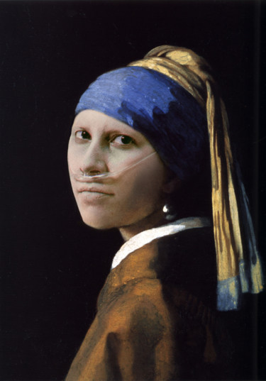My girl with pearl earring #artistsupportpledge Digital Arts titled "My girl with pearl…" by Massimiliano Maddalena, Original Art, Photo Montage