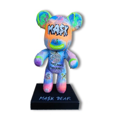 Sculpture titled "Exclusive MA$K Bear…" by Ma$K, Original Artwork, Acrylic