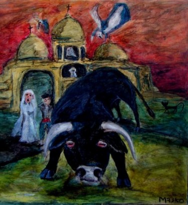 Painting titled "Boda apocalíptica" by M A S K O, Original Artwork