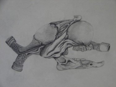 Dibujo titulada "Abstrakon" por M A S K O, Obra de arte original