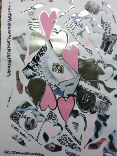 Collagen mit dem Titel "SILenCe" von Brigitte Anna Henny, Original-Kunstwerk