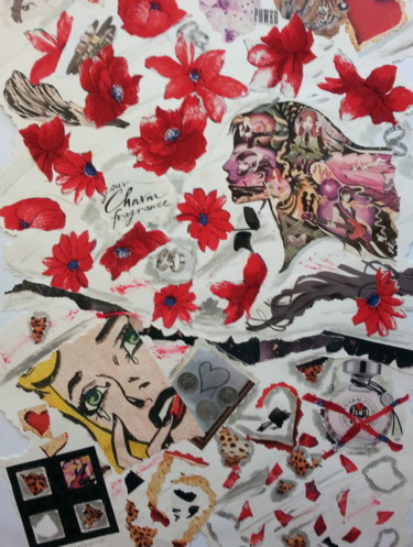 Collagen mit dem Titel "After a TIME of pas…" von Brigitte Anna Henny, Original-Kunstwerk, Collagen