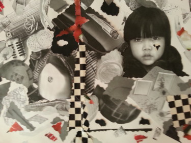 Collages intitulée "Loneley in HONGkong" par Brigitte Anna Henny, Œuvre d'art originale, Collages