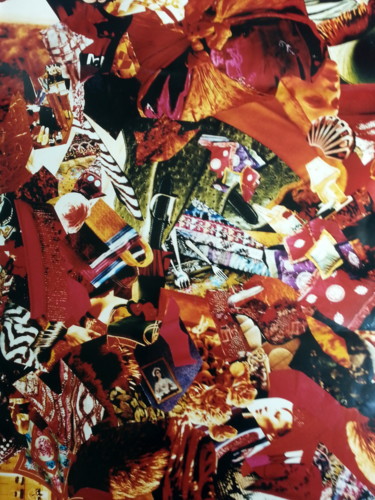 Collagen mit dem Titel "The INDIA mood" von Brigitte Anna Henny, Original-Kunstwerk, Collagen