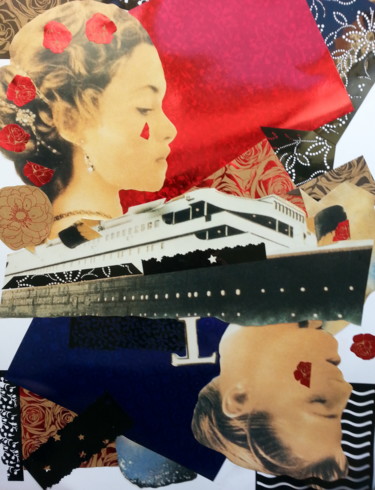 Collages intitulée "ROSE and JACK" par Brigitte Anna Henny, Œuvre d'art originale