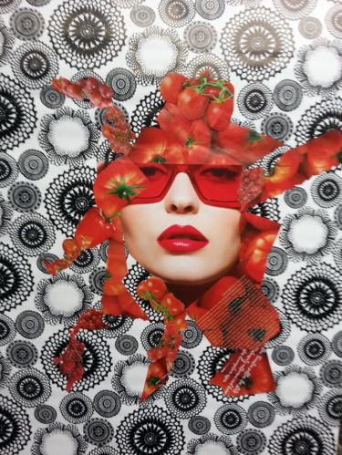 Collages intitulée "RED Lifestyle" par Brigitte Anna Henny, Œuvre d'art originale, Collages