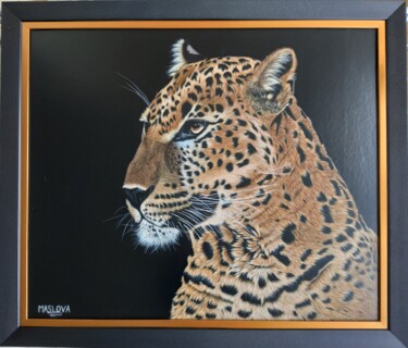 Painting titled "Гордый леопард" by Maslova Art Gallery, Original Artwork, Acrylic