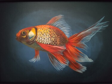 Pintura intitulada "Golden fish" por Maslova Art Gallery, Obras de arte originais, Acrílico