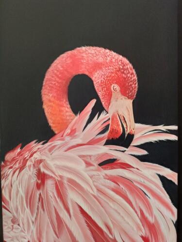 Pittura intitolato "Фламинго" da Maslova Art Gallery, Opera d'arte originale, Acrilico
