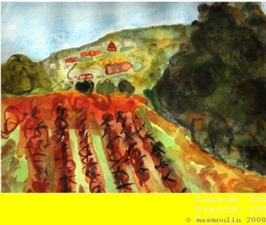 Peinture intitulée "Vignes à Colobrières" par Masmoulin, Œuvre d'art originale