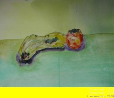 Peinture intitulée "Deux fruits" par Masmoulin, Œuvre d'art originale