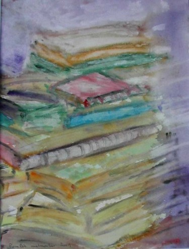 Peinture intitulée "Pile de livres" par Masmoulin, Œuvre d'art originale