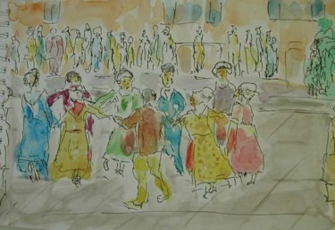 Peinture intitulée "Danses provençales" par Masmoulin, Œuvre d'art originale