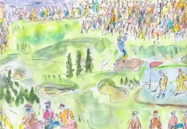 Peinture intitulée "Championnat de golf" par Masmoulin, Œuvre d'art originale