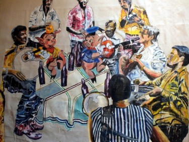 Painting titled "Samba-civilisation,…" by Mauricio Masoli, Original Artwork, Oil