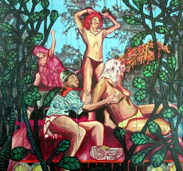 Malerei mit dem Titel "Triste Tropiques" von Mauricio Masoli, Original-Kunstwerk, Öl
