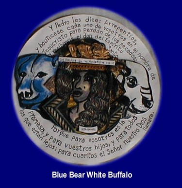 Drawing titled "Blue Bear White Buf…" by Albert Burnam, Original Artwork