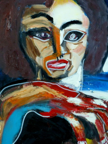 Peinture intitulée "femme-a-califourcho…" par Massala, Œuvre d'art originale