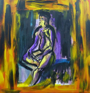 Peinture intitulée "homme-assis.jpg" par Massala, Œuvre d'art originale