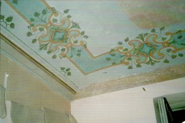 Pittura intitolato "soffitto-liberty-vi…" da Luciana Lorella Massarotto, Opera d'arte originale, Tempera