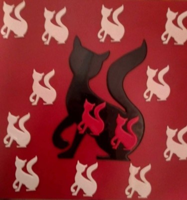 Pintura intitulada "la gatta rossa" por Massimo Fusconi, Obras de arte originais, Acrílico