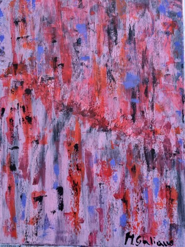 Pittura intitolato "Lluvia roja" da Massimo Galiano, Opera d'arte originale, Acrilico