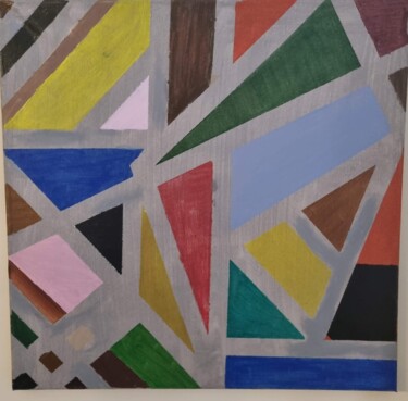 Картина под названием "Juego de triángulos" - Massimo Galiano, Подлинное произведение искусства, Акрил