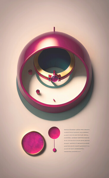 数字艺术 标题为“Strange round shape” 由Massimo Naibo, 原创艺术品, AI生成的图像