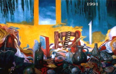 Painting titled "Composizione" by Massimo Nardi, Original Artwork, Oil