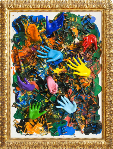 Картина под названием "SALUTI" - Massimo Zerbini, Подлинное произведение искусства, Акрил