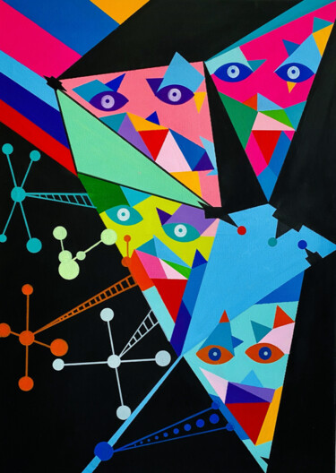 Картина под названием "Radio Deejay" - Massimo Zerbini, Подлинное произведение искусства, Акрил