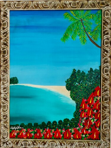 Painting titled "MARE TROPICALE" by Massimo Zerbini, Original Artwork, Acrylic