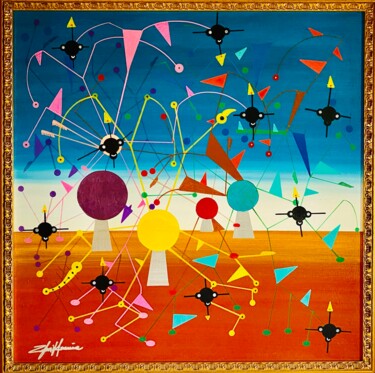 Malerei mit dem Titel "COMUNICARE" von Massimo Zerbini, Original-Kunstwerk, Acryl