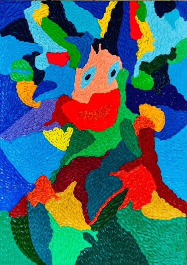 Картина под названием "PAGLIACCIO" - Massimo Zerbini, Подлинное произведение искусства, Акрил