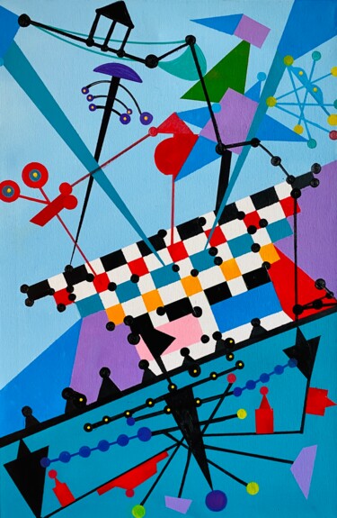 Painting titled "LA FESTA" by Massimo Zerbini, Original Artwork, Acrylic
