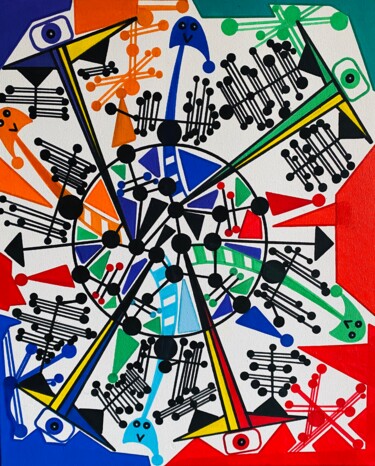 Pintura titulada "CHI FERMERA' LA MUS…" por Massimo Zerbini, Obra de arte original, Acrílico