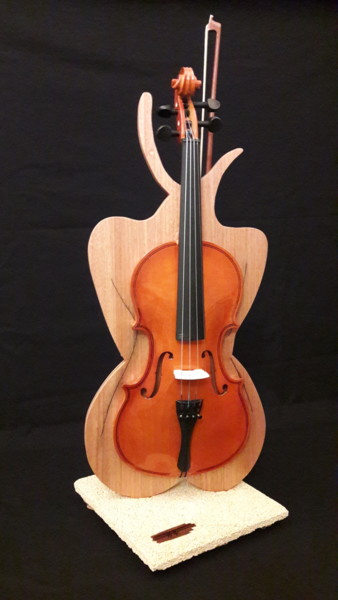 Sculpture intitulée "Viola" par Massimo Iacovelli, Œuvre d'art originale, Bois