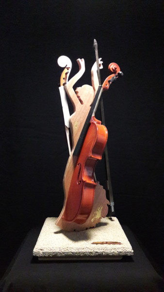 Escultura intitulada "Dolores" por Massimo Iacovelli, Obras de arte originais, Madeira